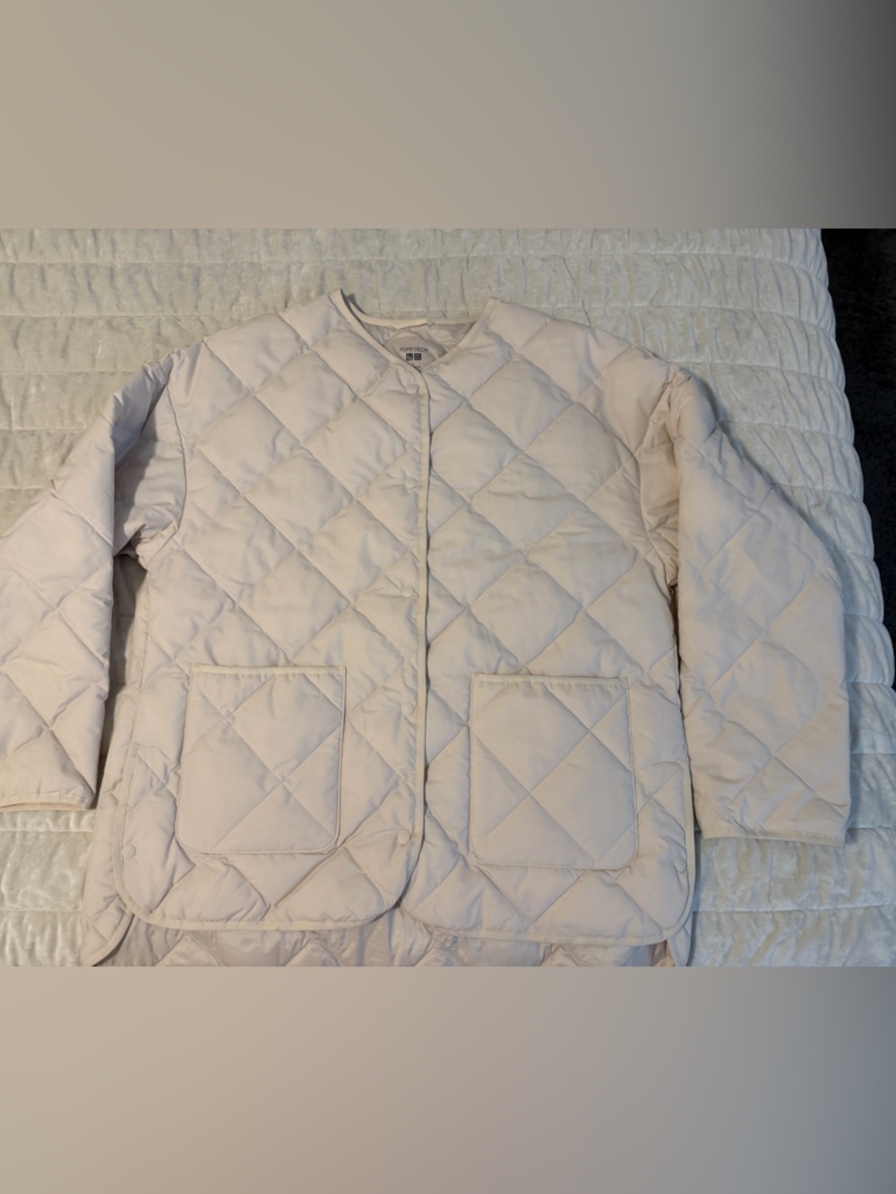 Uniqlo Quilted Puffer Jacket in Light Beige